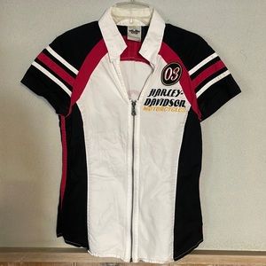 Harley Davidson women’s vintage zipper top small